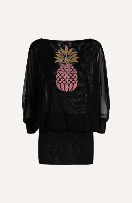 Sheath Butterfly Sleeves Tulle And Pineapple Lurex Pin-Up Stars - 7 Sheath Butterfly Sleeves Tulle And Pineapple Lurex Pin-Up Stars - 7