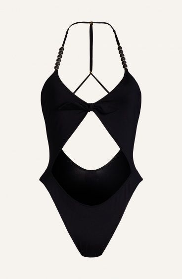 Costume Intero Con Fiocchi e Spalline A Sfera Tinta Unita Pin-Up Stars - 5