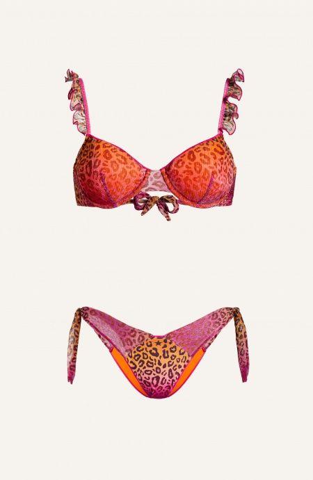 Bikini Balconette Slip Flakes Crepon Lamé Print Macula Pin-Up Stars - 1 Bikini Balconette Slip Flakes Crepon Lamé Print Macula Pin-Up Stars - 1