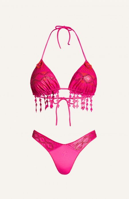 Bikini Triangolo Imbottito Slip Sgambato Ricamo Fiori Laser Pin-Up Stars - 5 Bikini Triangolo Imbottito Slip Sgambato Ricamo Fiori Laser Pin-Up Stars - 5