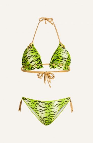 Bikini Triangle Padded Brazilian Briefs Tiger Print Crotch Dot Pin-Up Stars - 11