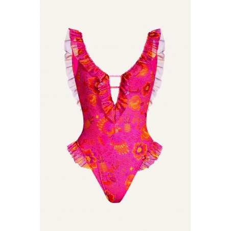 One Piece Swimsuit With Apache Print Rouge