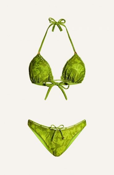 Bikini Triangolo Imbottito Slip Culotte Tessuto Rete Nido D'Ape Stampa Principe Azzurro Pin-Up Stars - 7