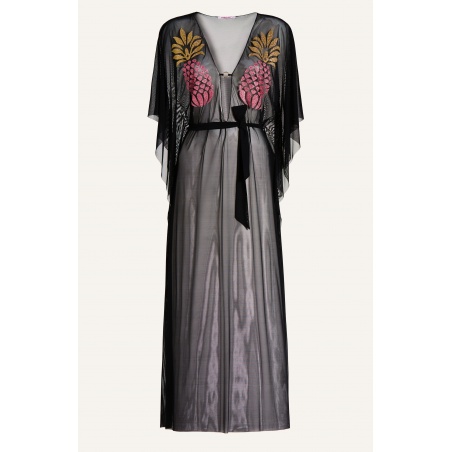 Tulle Caftan with Lurex Pineapple and Lycra Strap