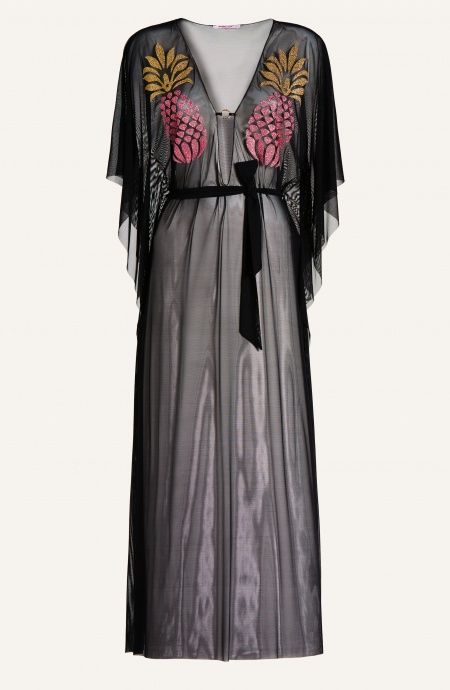 Tulle Caftan with Lurex Pineapple and Lycra Strap Pin-Up Stars - 1