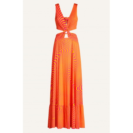 Long Dress Jersey Print Optical