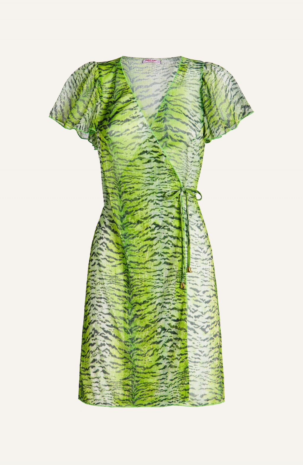 Green snake store print dress