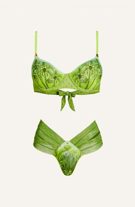 Balconette Bikini With Underwire Slip Flakes Palm Paradise Pin-Up Stars - 4 Balconette Bikini With Underwire Slip Flakes Palm Paradise Pin-Up Stars - 4