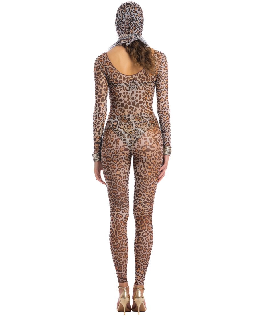 Wild Long Jumpsuit with Scarf