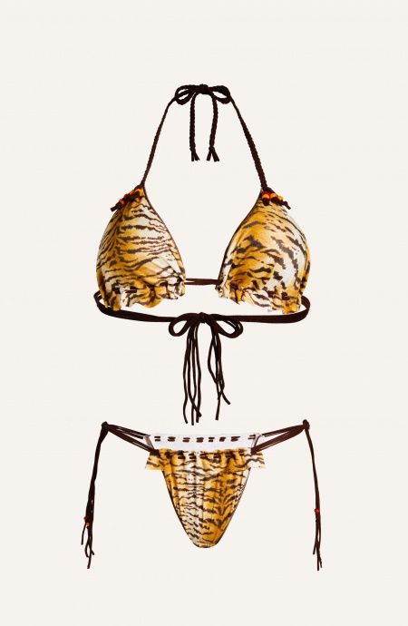 Bikini Triangolo Imbottito Slip Brasiliana Stampa Tigre Punto Cavallo Pin-Up Stars - 17 Bikini Triangolo Imbottito Slip Brasiliana Stampa Tigre Punto Cavallo Pin-Up Stars - 17