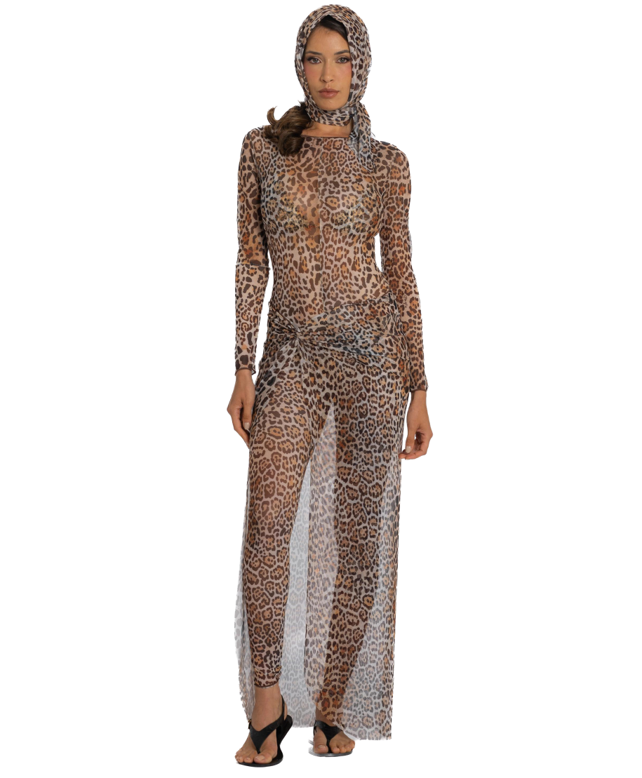 Wild Long Jumpsuit with Scarf