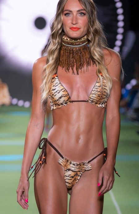 Bikini Triangolo Imbottito Slip Brasiliana Stampa Tigre Punto Cavallo Pin-Up Stars - 20