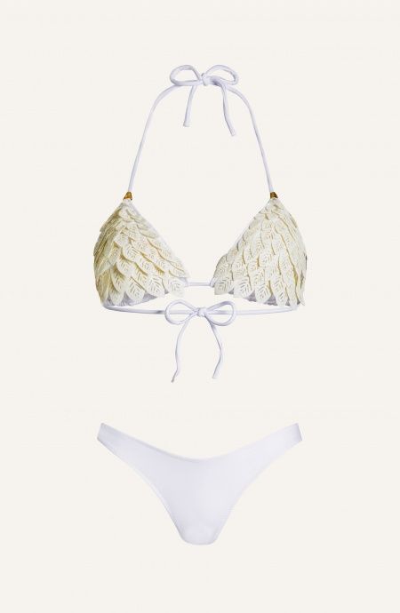 Bikini Triangolo Imbottito Foglie Laser Eco-Pelle Slip Brasiliana Tinta Unita Pin-Up Stars - 35 Bikini Triangolo Imbottito Foglie Laser Eco-Pelle Slip Brasiliana Tinta Unita Pin-Up Stars - 35