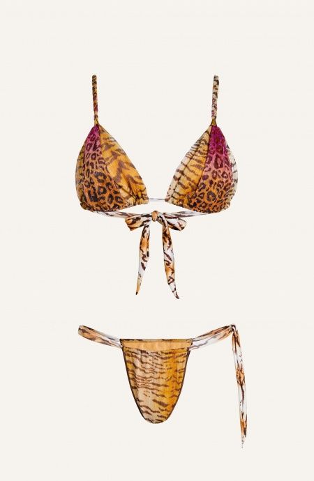 Bikini Triangolo Imbottito Slip Fiocchi Crepon Lamè Stampa Tigre Pin-Up Stars - 6 Bikini Triangolo Imbottito Slip Fiocchi Crepon Lamè Stampa Tigre Pin-Up Stars - 6