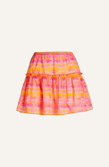 Palmié Print Cotton Short Skirt Poisson D'Amour - 1