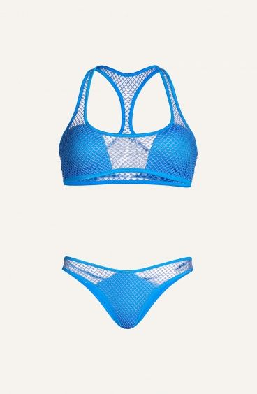 Bikini Brassiere Slip Sgambato Rete Poisson D'Amour - 5