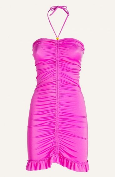Solid-coloured sheath dress with drawstring Poisson D'Amour - 1