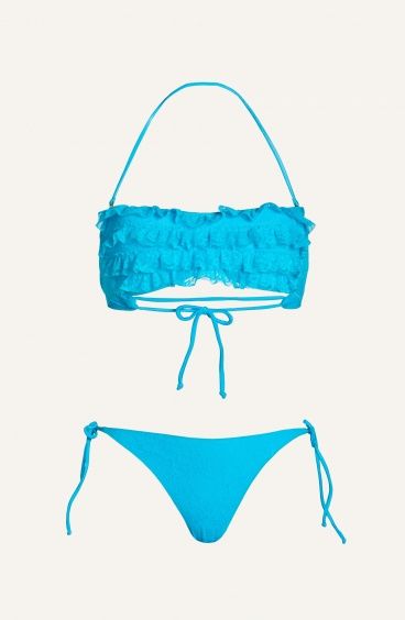 Bikini Fascia Slip Brasiliana Rouches Pizzo Poisson D'Amour - 5