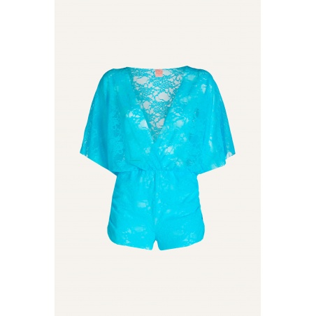 Butterfly Sleeve Deep Neckline And Drawstring Lace