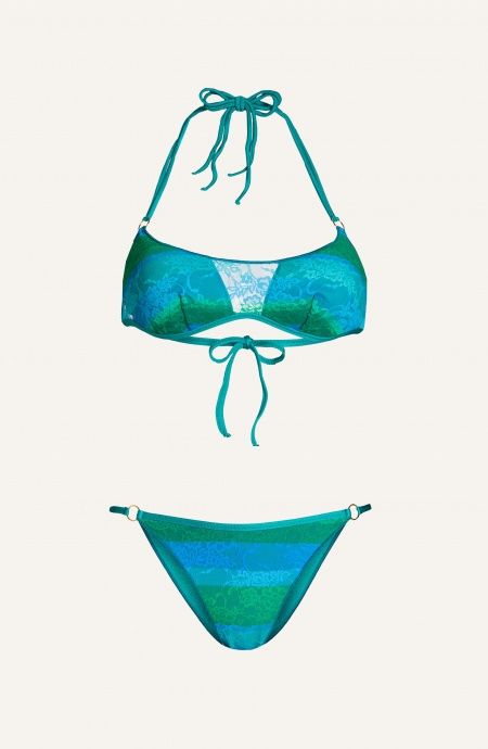 Bikini Brassiere Imbottita Slip Small Riga Pizzo Poisson D'Amour - 1