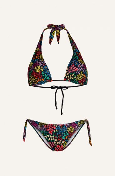 Bikini Triangolo A Vela Slip Fiocchi Lurex Stampa Tutti Frutti Poisson D'Amour - 1