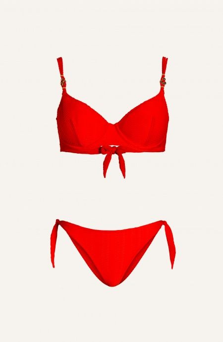 Bikini Balconcino Con Ferretto Slip Brasiliana Lycra Tinta Unita Ondina Pin-Up Stars - 5 Bikini Balconcino Con Ferretto Slip Brasiliana Lycra Tinta Unita Ondina Pin-Up Stars - 5