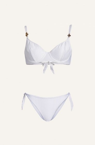 Bikini Balconcino Con Ferretto Slip Brasiliana Lycra Tinta Unita Ondina Pin-Up Stars - 6