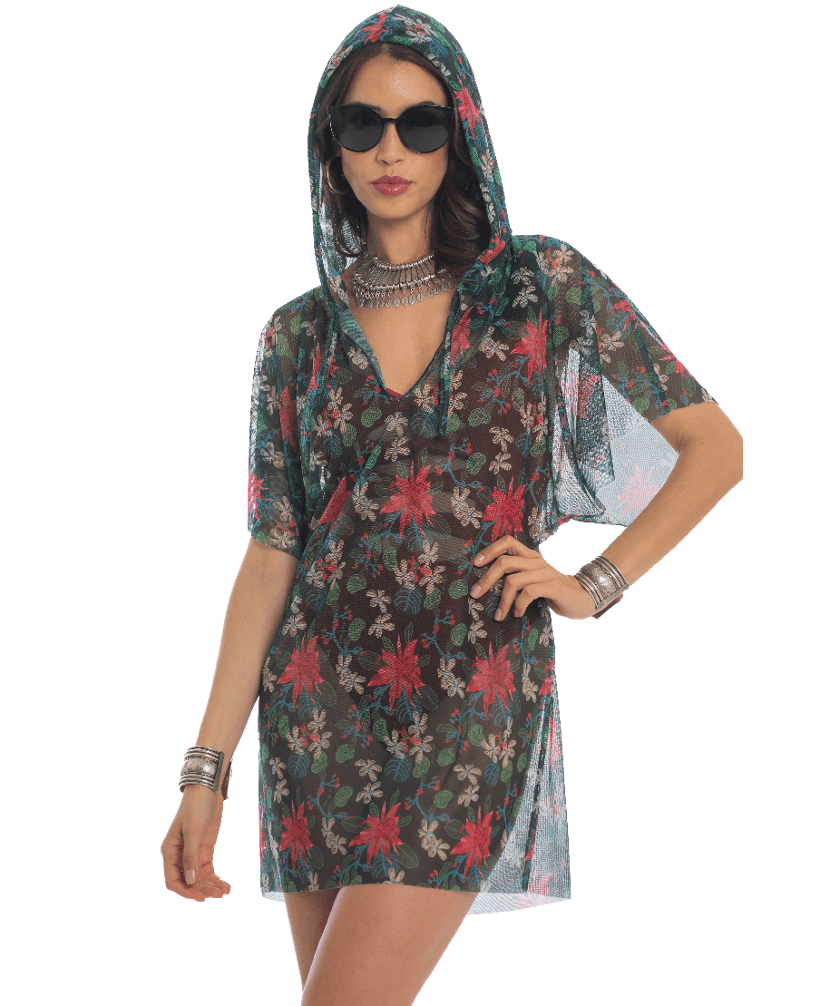 Abito Blusa con Cappuccio Fili dei Fiori