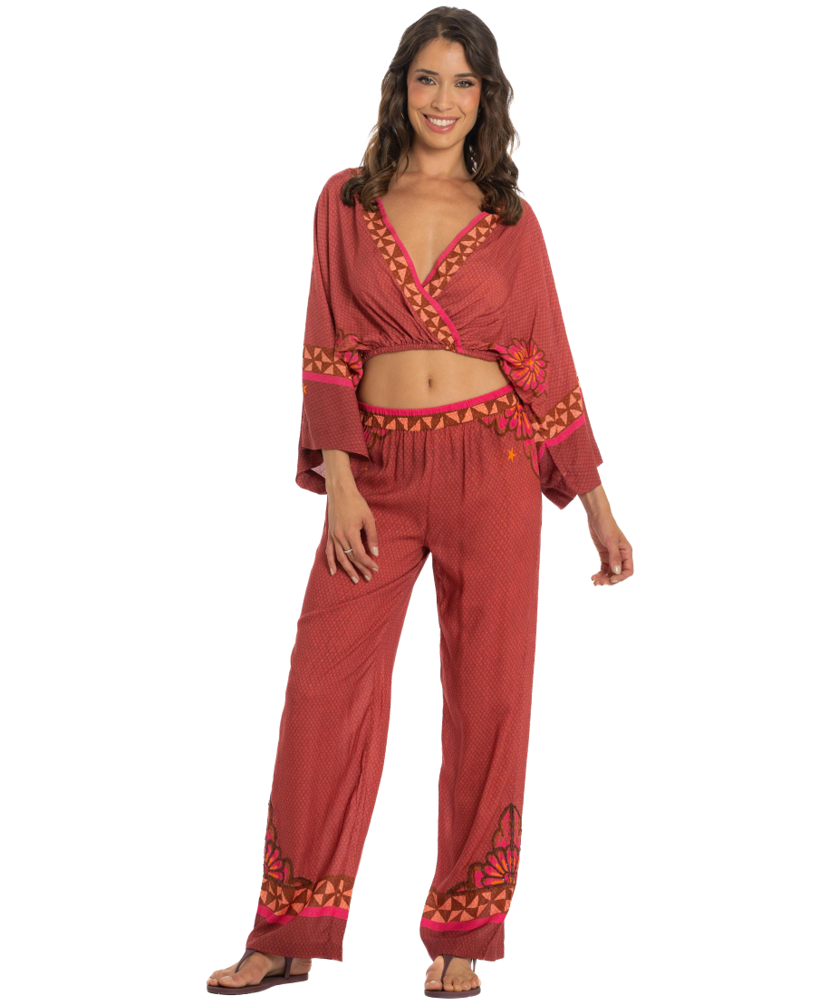 Tribal Sea Crisscross Top