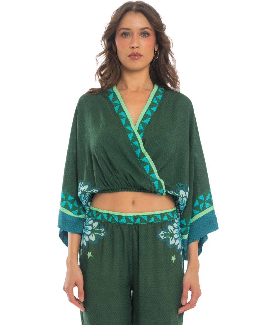 Tribal Sea Crisscross Top