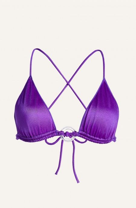 Papeete Triangle Bikini Tops Size S Color Violet