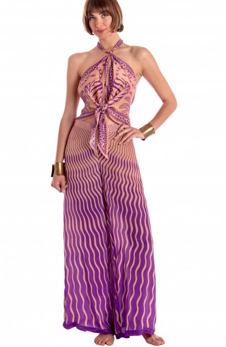 TOP FOULARD IN VISCOSA STAMPA TIGER SUN - 3