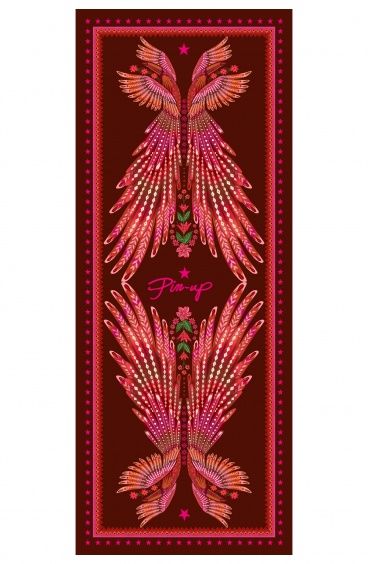 DOUBLE FACE BEACH TOWEL WING AND HERRINGBONE PRINT Pin-Up Stars - 1