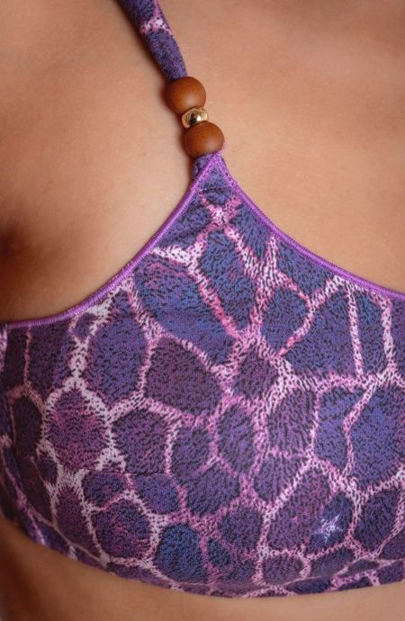 DAINETTO PADDED ONE-SHOULDER BANDEAU BIKINI GIRAFFE PRINT Pin-Up Stars - 10