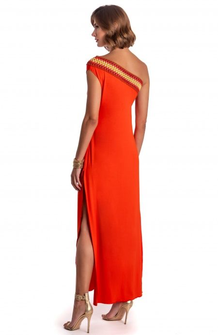ONE-SHOULDER LONG DRESS WITH CROCHET TRIMMINGS Pin-Up Stars - 9