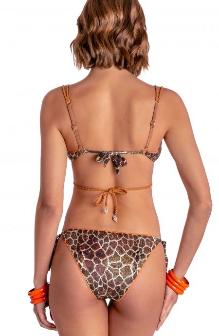 BRASSIERE PADDED DAINETTO BIKINI WITH BRAIDED LACES GIRAFFE PRINT Pin-Up Stars - 7