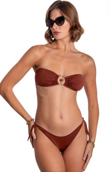 SOLID COLOR PADDED BANDEAU BIKINI WITH ACCESSORY Pin-Up Stars - 19
