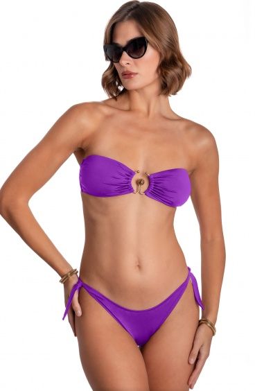 SOLID COLOR PADDED BANDEAU BIKINI WITH ACCESSORY Pin-Up Stars - 29