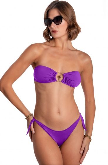 BIKINI FASCIA IMBOTTITA CON ACCESSORIO TINTA UNITA Pin-Up Stars - 29