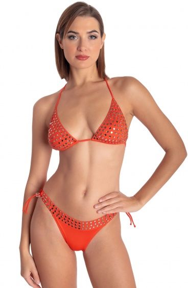 BIKINI TRIANGOLO IMBOTTITO CON CRISTALLI SPECCHIETTI Pin-Up Stars - 6