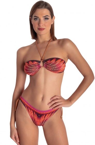 BIKINI FASCIA IMBOTTITA CON BORCHIE STAMPA WINGS Pin-Up Stars - 11
