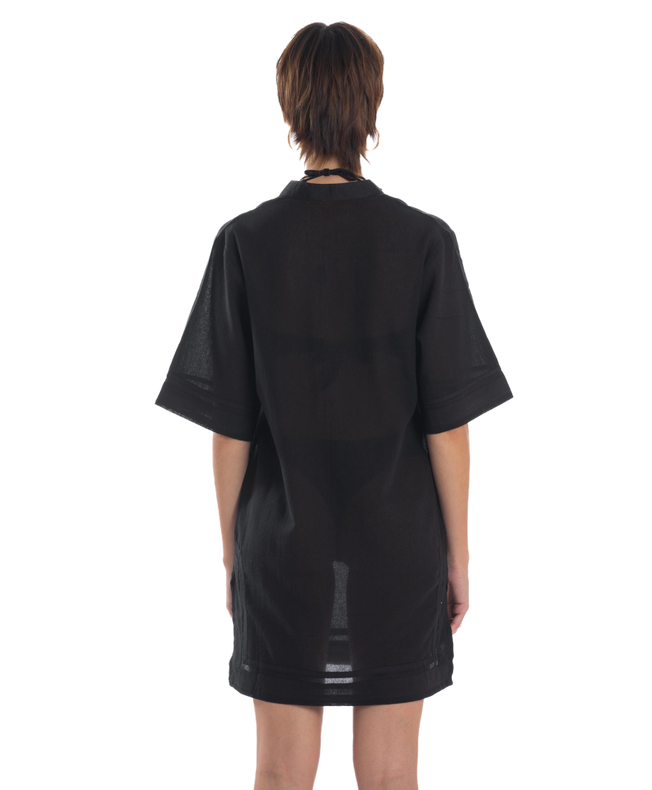 Caftan Dress with Profiles Solid Color