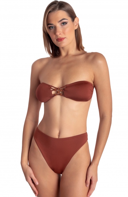 SLIP BIKINI VITA ALTA SGAMBATO TINTA UNITA Pin-Up Stars - 3