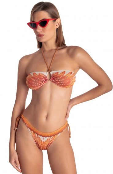 BIKINI FASCIA IMBOTTITA CON BORCHIE STAMPA WINGS Pin-Up Stars - 5