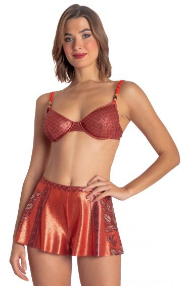 LAMÉ SHORTS PRINT BEAUTIFUL TREE Pin-Up Stars - 7