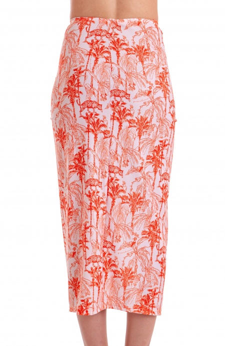 LONGUETTE SKIRT WITH SLIT KENZIA PRINT Poisson D'Amour - 2