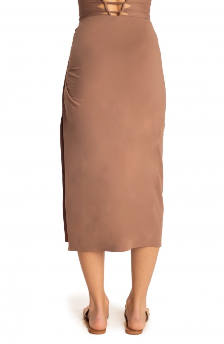LONGUETTE SKIRT WITH SLIT SOLID COLOR Poisson D'Amour - 11