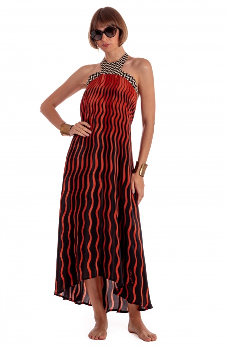 ABITO LUNGO STAMPA TIGER SUN Pin-Up Stars - 1 ABITO LUNGO STAMPA TIGER SUN Pin-Up Stars - 1