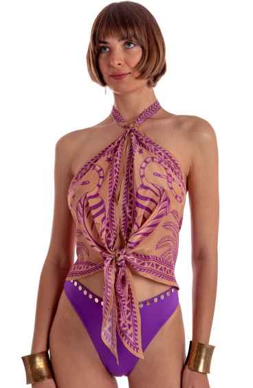TOP FOULARD STAMPA TIGER SUN Pin-Up Stars - 1