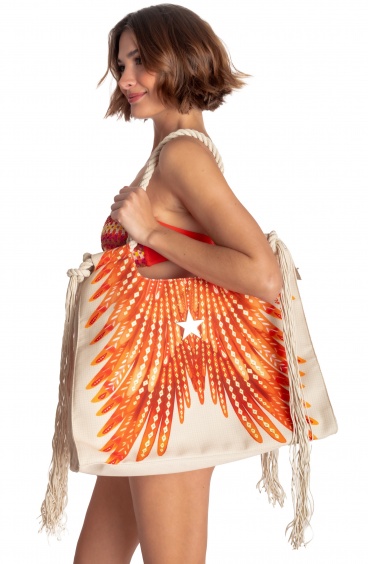 GRAND SAC À MAIN AVEC FRANGES IMPRIMÉES EN FORME D'AILES Pin-Up Stars - 2